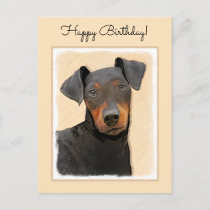 Manchester Terrier schilderij originele dierlijke  Briefkaart