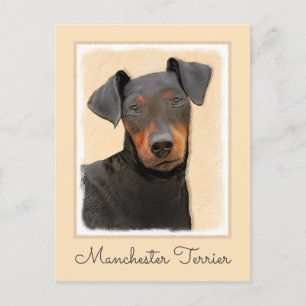 Manchester Terrier schilderij originele dierlijke  Briefkaart