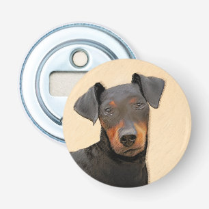 Manchester Terrier schilderij originele dierlijke  Button Flesopener