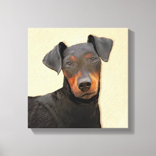Manchester Terrier schilderij originele dierlijke Canvas Afdruk (Voorkant)