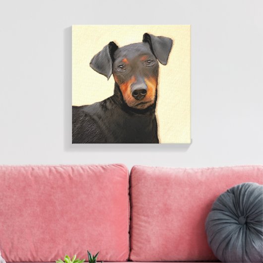 Manchester Terrier schilderij originele dierlijke Canvas Afdruk (Insitu (Woonkamer))
