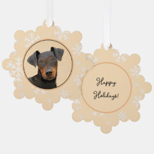 Manchester Terrier schilderij originele dierlijke Ornament Kaart