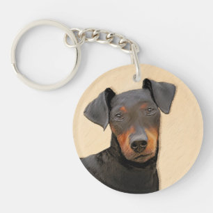 Manchester Terrier schilderij originele dierlijke Sleutelhanger