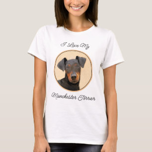 Manchester Terrier schilderij originele dierlijke T-shirt