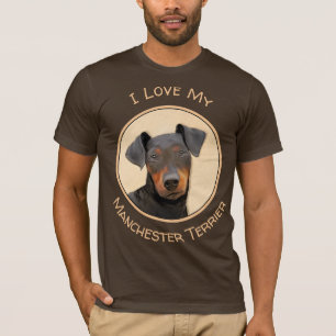 Manchester Terrier schilderij originele dierlijke  T-shirt
