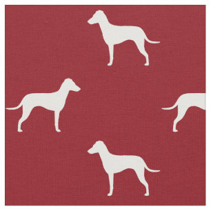 Manchester Terrier Silhouettes met Natural Ears Stof