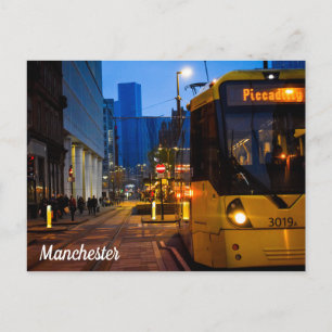 Manchester Tram Piccadilly Tudens Briefkaart