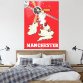  Manchester Travel Poster Canvas Afdruk (Insitu (Slaapkamer))