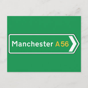 Manchester, UK Road Sign Briefkaart
