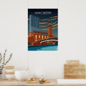 Manchester Vintage Minimum Retro Travel Poster (Cuisine)