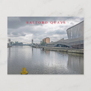 Manchesterview op Salford Quays op ansichtkaart Briefkaart