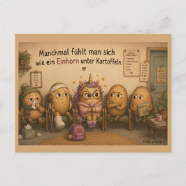 Manchmal fühlt man sich - Einhorn - Wartezimmer Feestdagenkaart