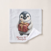 Manchot de Noël Merry & Bright (Gant de toilette)