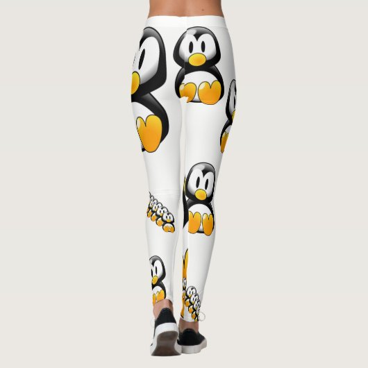 manchot jaune leggings blancs adolescent (Dos)
