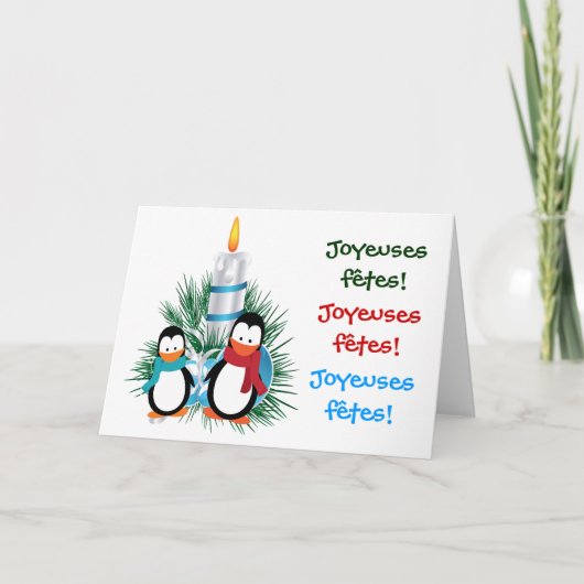 Manchots de Noël et cartes de bougie (Devant)