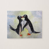 Manchots embrassent Puzzle de dessin (Horizontal)