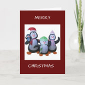 MANCHOTS SE RASSEMBLENT POUR DIRE CARTE DE NOËL (Devant)