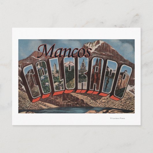 Mancos, Colorado - grote lettertjes Briefkaart (Voorkant)