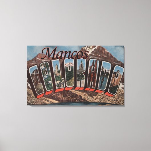 Mancos, Colorado - grote lettertjes Canvas Afdruk (Voorkant)