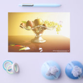 Mand met glas met fruit en vlinder    flyer (Enkel)