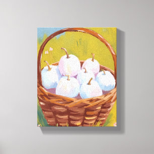 Mand met Pompoenen Waterverf Herfst Canvas Afdruk