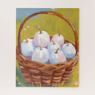 Mand met Pompoenen   Waterverf Herfst Legpuzzel