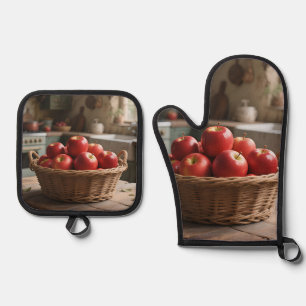 Mand met Rode Appels Ovenwant & Pannenlap Set