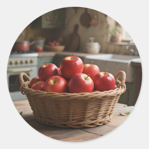 Mand met Rode Appels Ronde Sticker