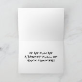 mand met sokken-apen-kaart kaart (Binnen)