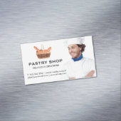 Mand met stokbroden | Chef Magnetisch Visitekaartje (Voorbeeld)