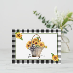 Mand met zonnebloemen feestdagenkaart