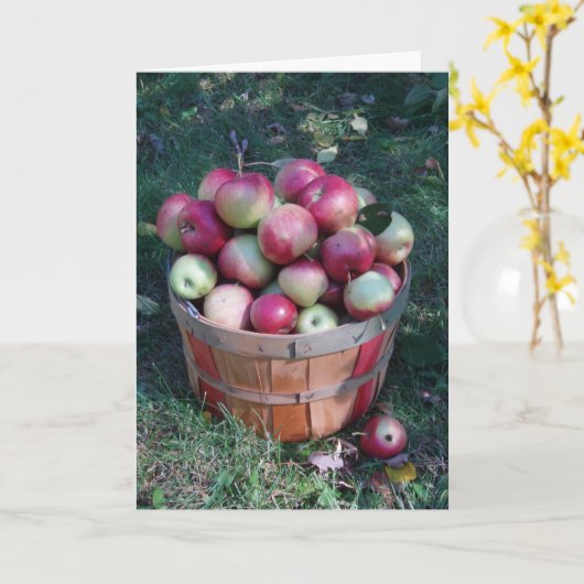 "Mand van appels" Gefeliciteerd Kaart (Gele Bloem)