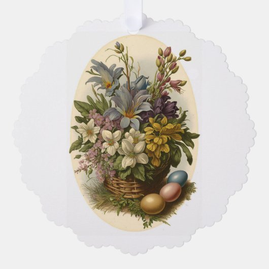  mand van bloemen papier Ornament Kaart (Voorkant)
