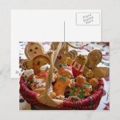 Mand van peperkoek kerstkoekjes Briefkaart (Voorkant / Achterkant)