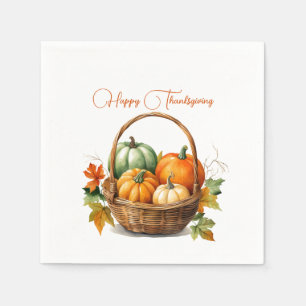 Mand van pompoenen Happy Thanksgiving Servet