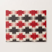 Mand Weave Pattern rood en zwart Abstracte kunst Legpuzzel (Horizontaal)