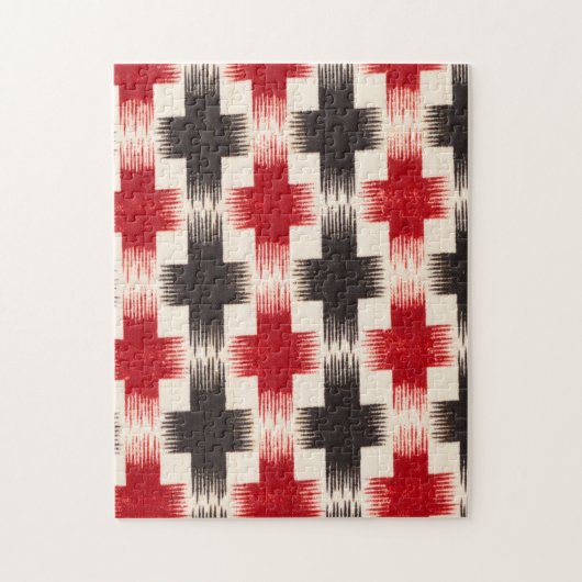 Mand Weave Pattern rood en zwart Abstracte kunst Legpuzzel (Verticaal)