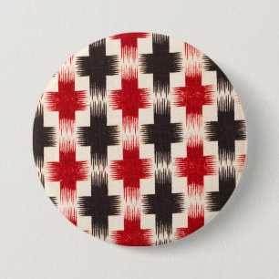 Mand Weave Pattern rood en zwart Abstracte kunst Ronde Button 7,6 Cm