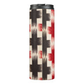 Mand Weave Pattern rood en zwart Abstracte kunst Thermosbeker (Achterkant)