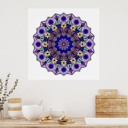 Mandala 12-2 Blueberry - Poster (Cuisine)