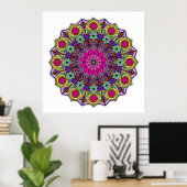 Mandala 12-2 PinkFlower - Poster (Bureau à domicile)