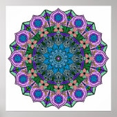Mandala 12-2 TealRose - Affiche (Devant)