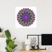 Mandala 12-2 VioletPeach - Affiche (Bureau à domicile)