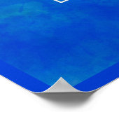 Mandala 12 Blauw Blauwgroen op blauwe achtergrond Poster (Hoek)