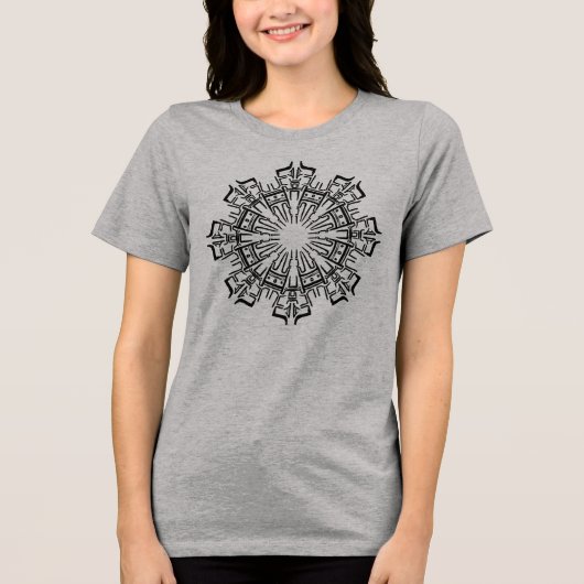 Mandala 3 Zwart Design Vrouwen Shirt (Voorkant)