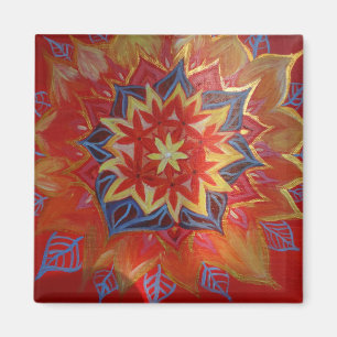 Mandala 5.1 cm vierkante magneet