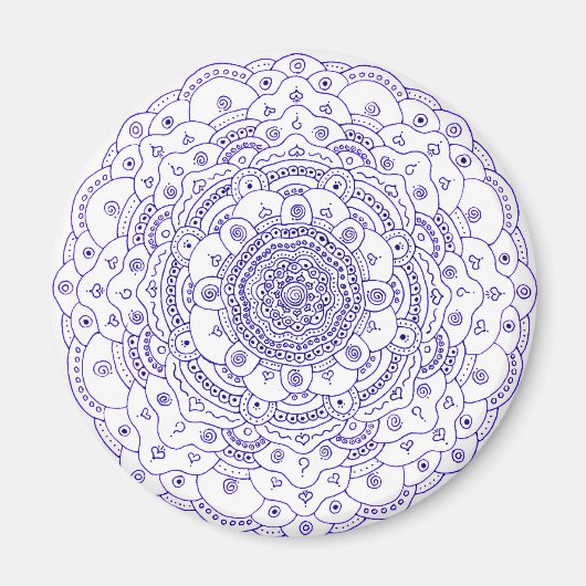 Mandala 6 Magnet rond (Devant)