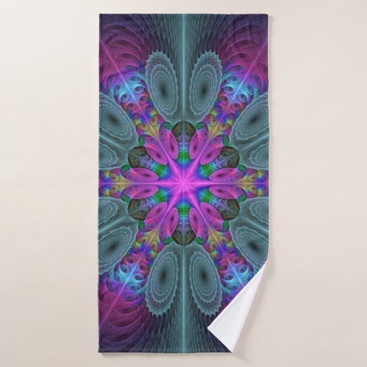Mandala à partir de la couleur centrale Art fracta (Serviette de bain)