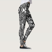 mandala abstracte kunst geometrische b&w leggings (Rechts)
