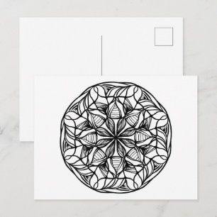 Mandala Abstracte minimale kleuren zwart-wit Briefkaart